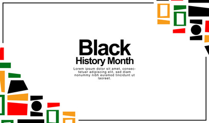 Abstract frame background of black history month