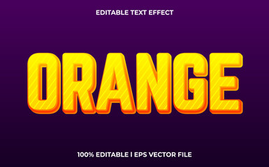 Orange editable text effect, lettering typography font style, fresh 3d text for tittle