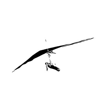 recommend clip art: hang gliding black and white sketch with a transparent background