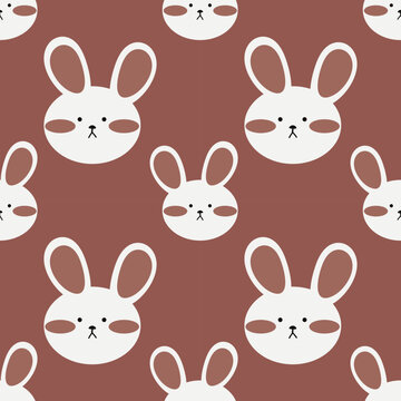 Bunny vector ilustration seamless patern.Great for textile,fabric,wrapping paper,and any print.Vintages style.