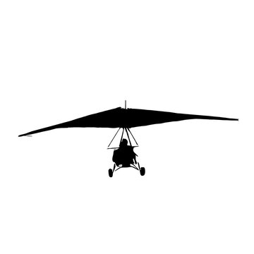 recommend clip art: hang gliding black and white sketch with a transparent background