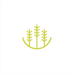 Agriculture logo design, agronomy, wheat farm, rural country farming field, natural harvest vector.