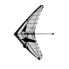 Fototapeta premium hang gliding black and white sketch with a transparent background