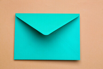 Colorful envelope on color background