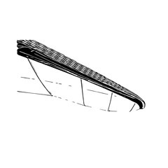 hang gliding black and white sketch with a transparent background