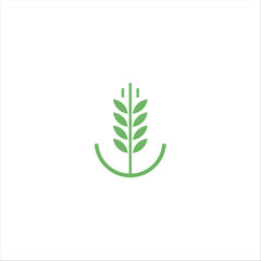 Agriculture logo design, agronomy, wheat farm, rural country farming field, natural harvest vector.