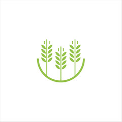 Agriculture logo design, agronomy, wheat farm, rural country farming field, natural harvest vector.