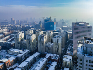 Winter scenery in urban area of Changchun, China