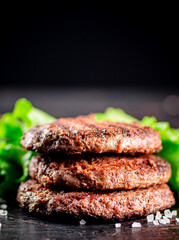 Juicy grilled burger on the table. 