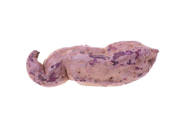 Purple Colored Sweet Potatoes on White background