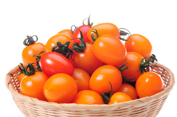 cherry tomatoes on white background 