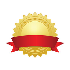 Blank certificate guarantees medal award golden glittering luxury.