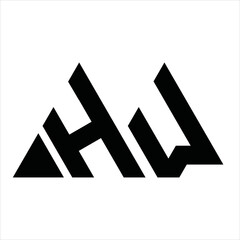 HW Logo monogram triangle double shape design template