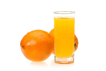 Orange fruit on the white background