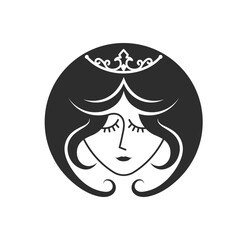 princess head icon vector illustration concept design