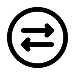 Substitution Isolated Silhouette Solid Line Icon with substitution, sync Infographic Simple Vector Illustration