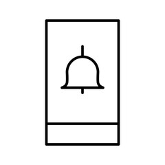 Smartphone-Alarm Isolated Silhouette Solid Line Icon with smartphone-alarm, alarm, alert, mobile, notification Infographic Simple Vector Illustration