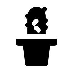 Cactus Isolated Silhouette Solid Line Icon with cactus, hispanics, mexican, mexico, nation Infographic Simple Vector Illustration