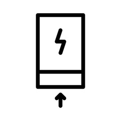 Charge Isolated Silhouette Solid Line Icon with charge, energy, force, power Infographic Simple Vector Illustration