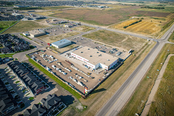 Aerial view of Warman in Central Saskatchewan, Canada