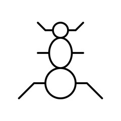 Obraz premium Ants Isolated Silhouette Solid Line Icon with ants, ant Infographic Simple Vector Illustration