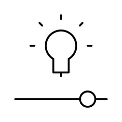 Efficacy Isolated Silhouette Solid Line Icon with efficacy, brightness, lamp, slider, smart-home Infographic Simple Vector Illustration