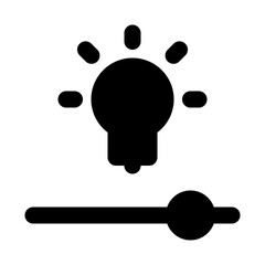Efficacy Isolated Silhouette Solid Line Icon with efficacy, lamp, slider, smart-home Infographic Simple Vector Illustration