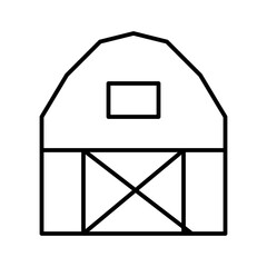 Barn Isolated Silhouette Solid Line Icon with barn, , farm, homestead Infographic Simple Vector Illustration