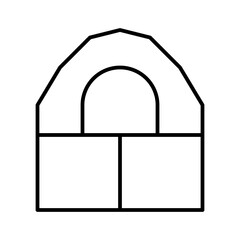 Barn Isolated Silhouette Solid Line Icon with barn, , farm, homestead Infographic Simple Vector Illustration