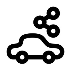 Car-Sharing Isolated Silhouette Solid Line Icon with car-sharing, , car Infographic Simple Vector Illustration