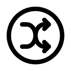 Shuffle Isolated Silhouette Solid Line Icon with shuffle, , random Infographic Simple Vector Illustration