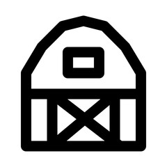 Barn Isolated Silhouette Solid Line Icon with barn, , farm, homestead Infographic Simple Vector Illustration