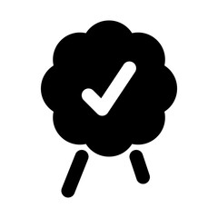 Credible Isolated Silhouette Solid Line Icon with credible, , badge, check, quality Infographic Simple Vector Illustration