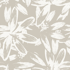 Fototapeta premium Floral Brush strokes Seamless Pattern Design