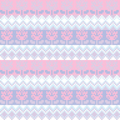 Floral Fair Isle Seamless Pattern Design