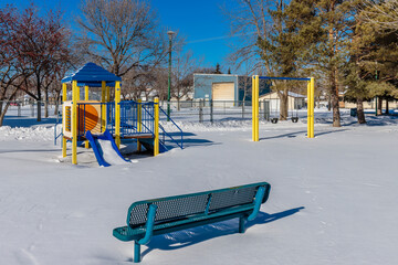 Optimist Park in Winter located in the heart of Saskatoon, Canada