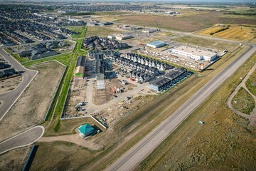 Fototapeta premium Aerial view of Warman in Central Saskatchewan, Canada