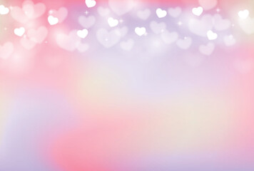 ハートとピンク系のグラデーションの背景