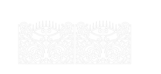 floral ornament Vector sketch of a classic iron fence gate for a stately building