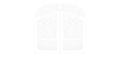 Vector sketch of a classic iron fence gate for a stately building