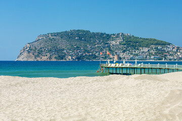  Summer vacation on beach in Turkey. Alanya beach
