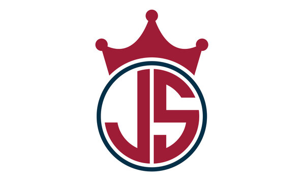 JS two letters crown king circle logo design, letter mark, wordmark, monogram, creative logo.