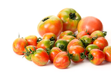 fresh tomatoes on white background 