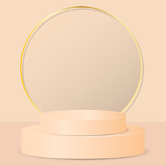 Light pink background and premium stage podium for cosmetic product presentation and cosmetic packaging presentation. studio stage with Light pink background. vector illustration design template.