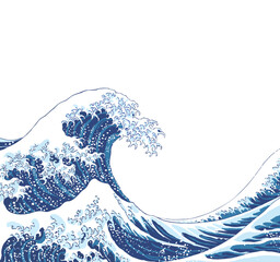 Katsushika Hokusai, Ukiyoe, Kanagawa Okinamiura, Big Wave, Japanese painting background,