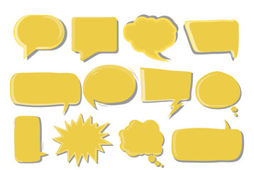 set of colorful speech bubbles