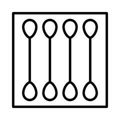 Cotton-Buds Isolated Silhouette Solid Line Icon with cotton-buds, cleanliness, cosmetics, cotton-tips, hygiene, personal-hygiene Infographic Simple Vector Illustration
