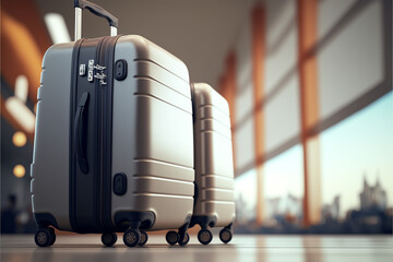 Illustrations of Suitcases, Airports, and the Excitement of Holidays (AI Generated)