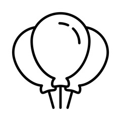 Balloons Isolated Silhouette Solid Line Icon with balloons, amusement-park, carnival, circus, entertainment, fair Infographic Simple Vector Illustration