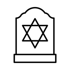 Judaism Isolated Silhouette Solid Line Icon with judaism, funeral, jewish, religion, religious Infographic Simple Vector Illustration